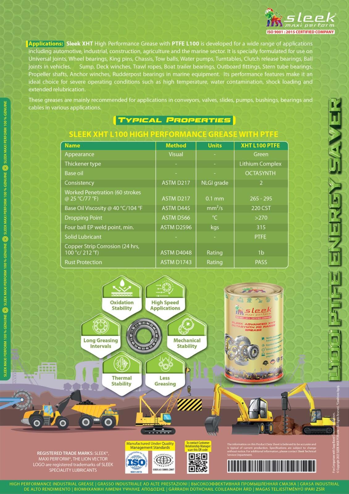 sleek L100 ptfe fortified grease