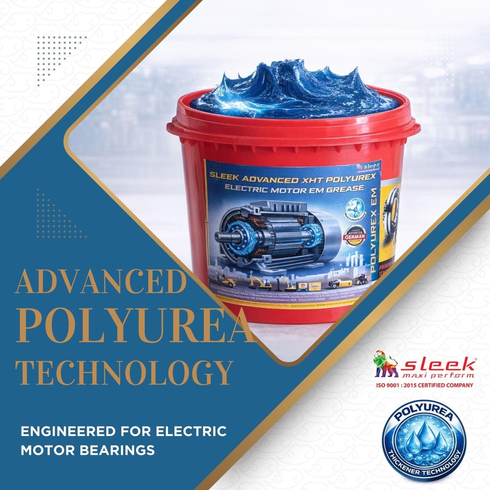 Sleek Polyurex EM Grease for Electric Motors Bearings