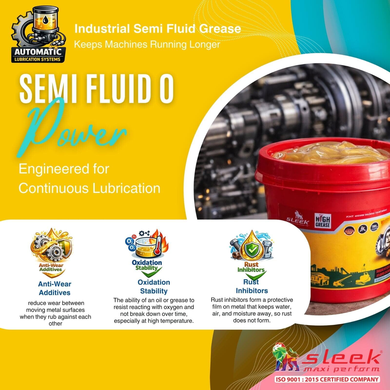 Sleek Industrial NLGI 0 Fluid Grease For Automated Lubrication System