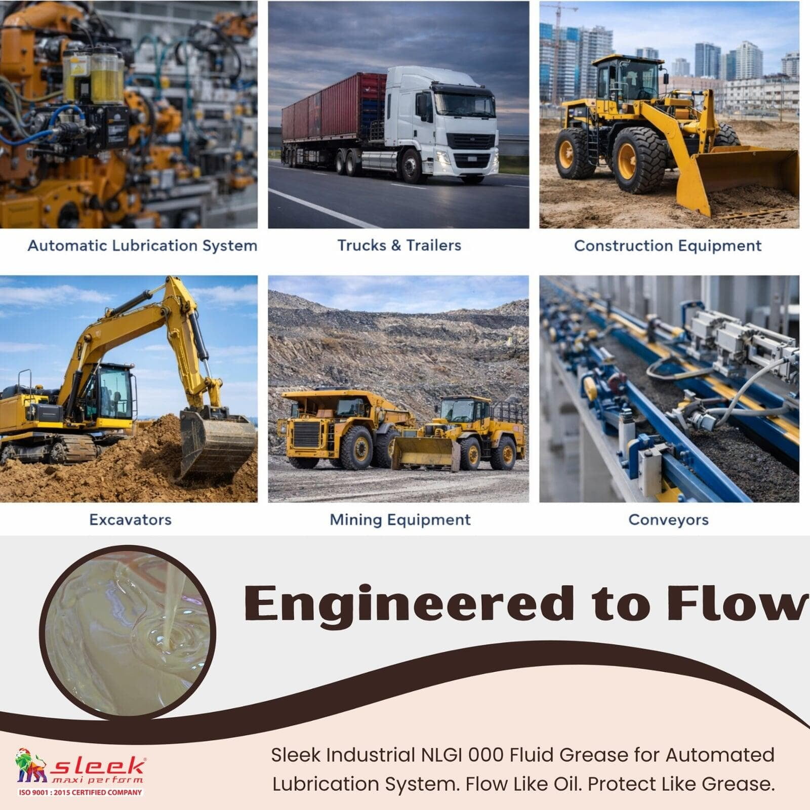 Sleek Industrial 000 Fluid Grease for Automated Lubrication System